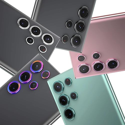 Miniatura 7 de Simpeak Paquete de 2 protectores individuales de lente de cámara compatibles con Samsung Galaxy S22 Ultra 5G 2022, cubierta de cámara de vidrio