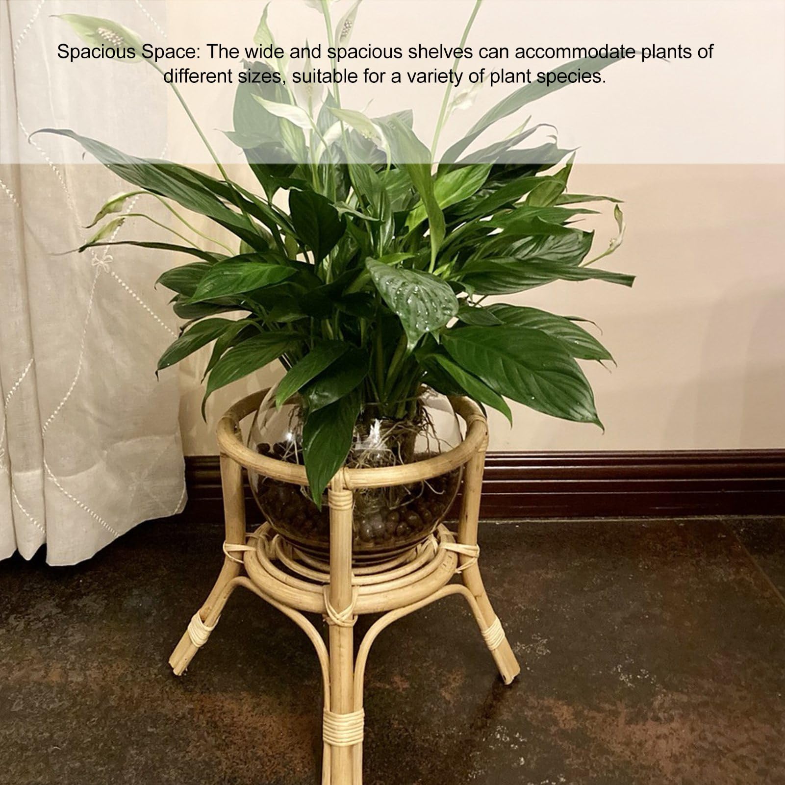 Supporto per Piante in Rattan, Vaso per Piante Con Gambe, Supporto per Piante in Vimini Rustico Da 5,51'', Supporto per Fioriera Piccola, Vaso per