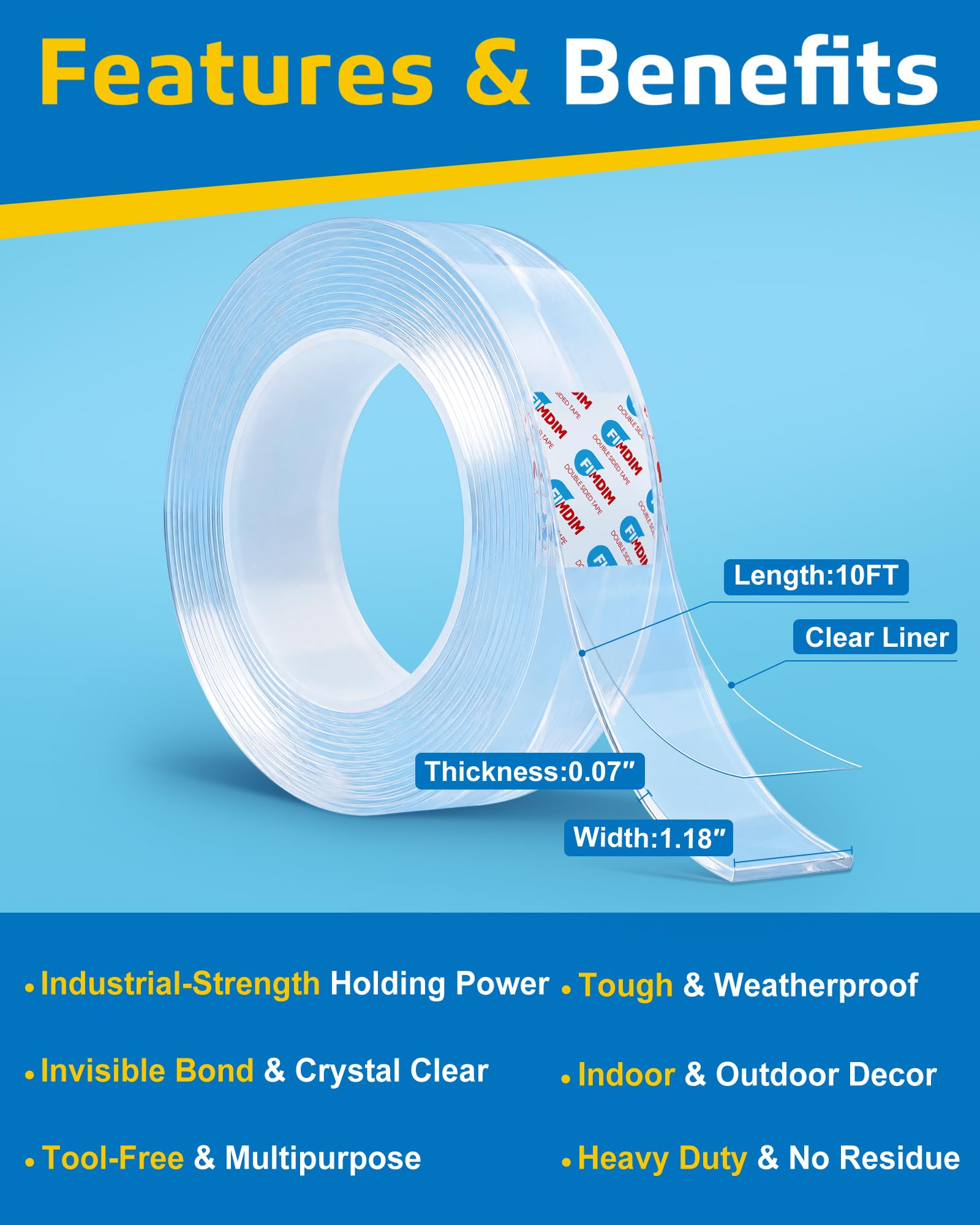 Heavy Duty Double Sided Tape - 10FT -2