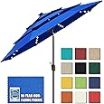 EliteShade USA 10-Year-Non-Fading 9Ft Market Umbrella Patio Umbrella Outdoor Table Umbrella with Ventilation,Royal Blue