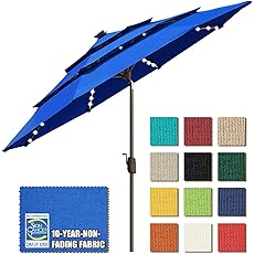 EliteShade USA 10-Year-Non-Fading 9Ft Market Umbrella Patio Umbrella Outdoor Table Umbrella with Ventilation,Royal Blue