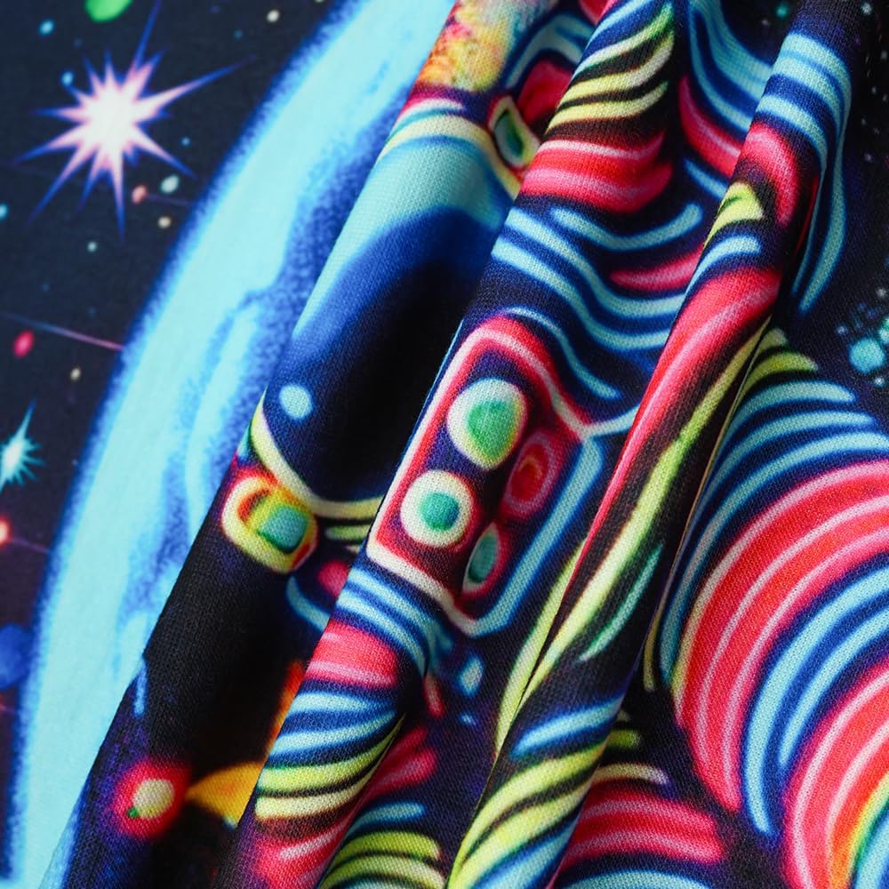 Astronaut Neon Shirts for Boys 5-14 Years, Crew Neck 3D Short Sleeve Fashion T-Shirts for Kids Graphic Tees - Image 5