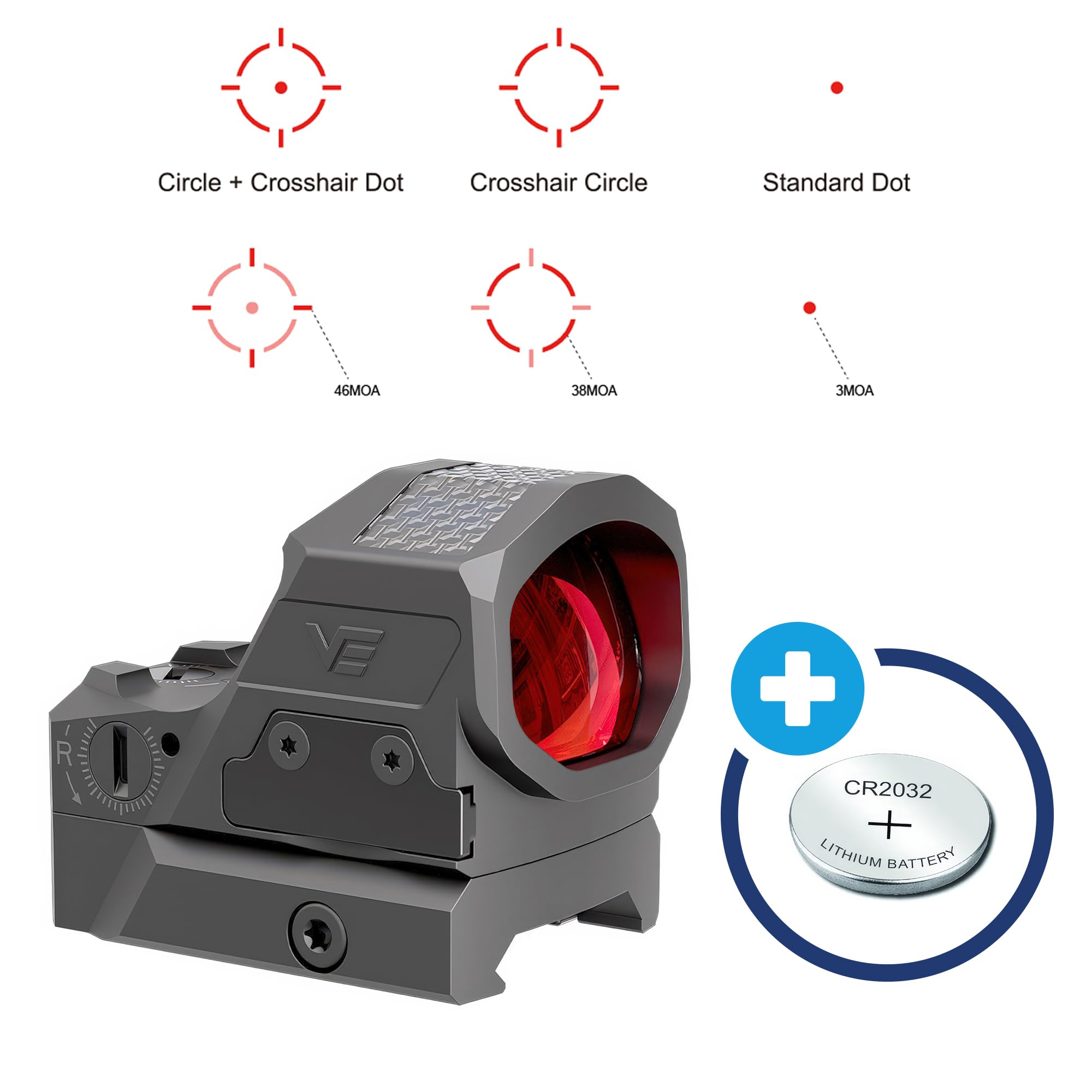 Vector Optics Viseur Point Rouge Frenzy-X 1x19x26 Mrs Genii Visée Red Dot Picatinny Solaire Multi-Réticule SCRD-SM64