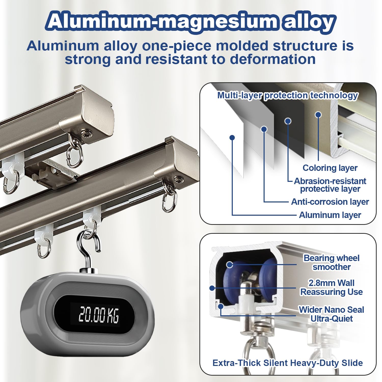 Wytrzymały podwójny uchwyt sufitowy do montażu na ścianie 30 cm czarny aluminiowy drążek przesuwny do sypialni, salonu, dzielenia pokoju hotelowego i dekoracji okiennych