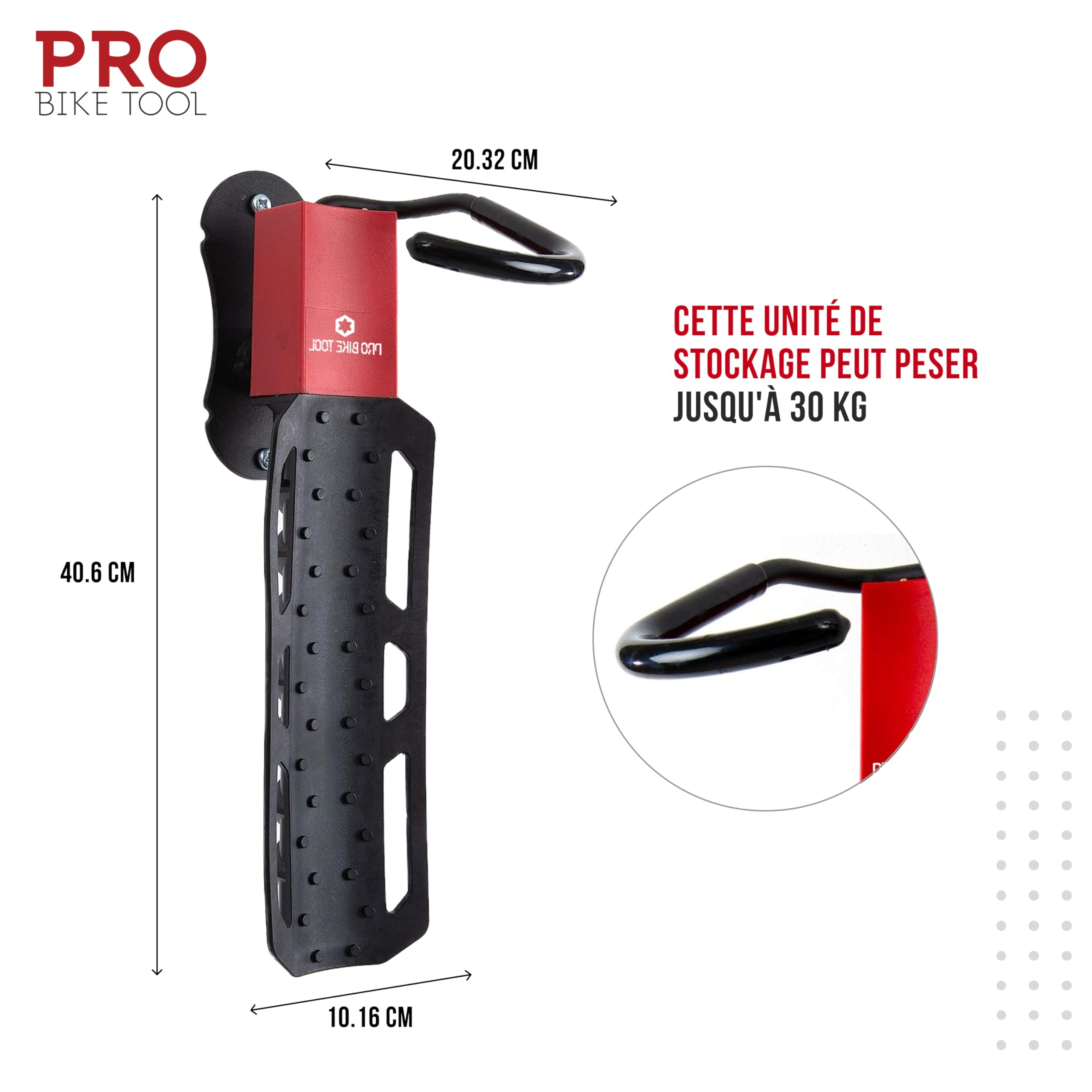 PRO BIKE TOOL Support Mural pivotant pour vélo - Support de Rangement Vertical intérieur pour 1 vélo dans Le Garage ou à la Maison - Porte-vélos - Crochet pour vélo