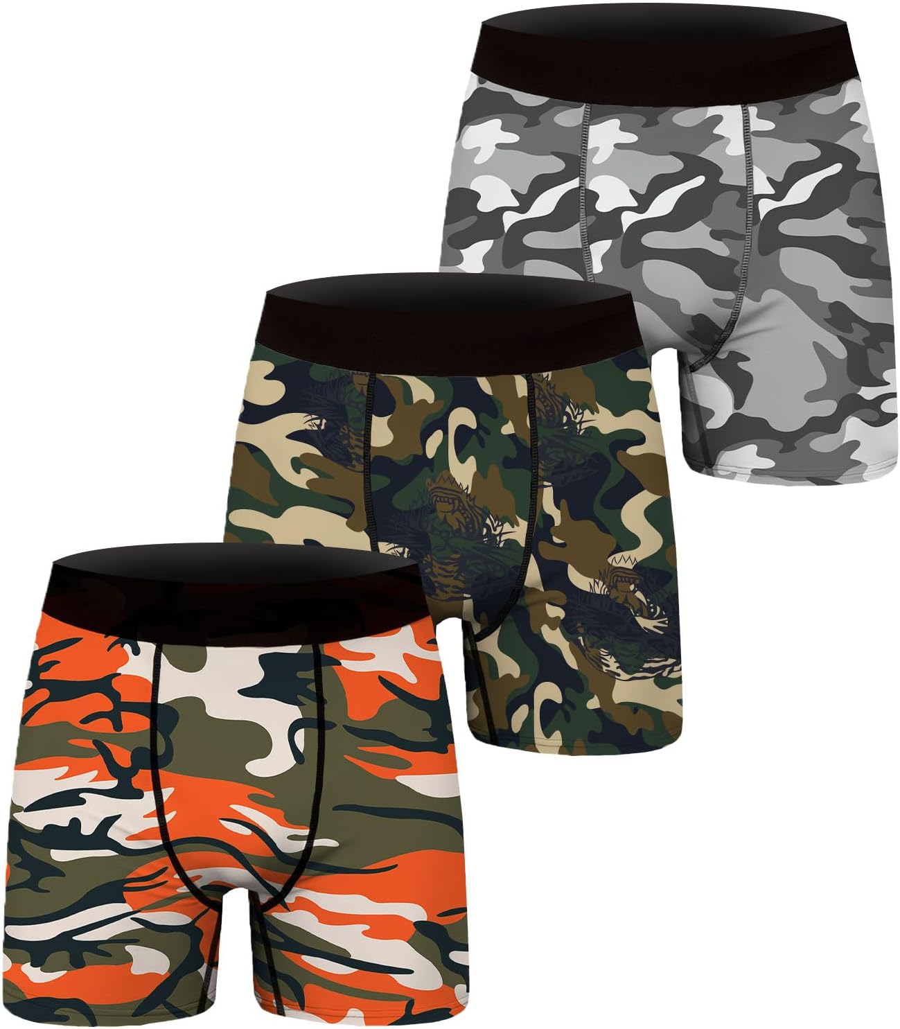 1 or 3 Pack Men's Novelty Boxer Briefs Funny Boxer Shorts Hilarious Gag Gifts Christmas Underwear for Men No Fly