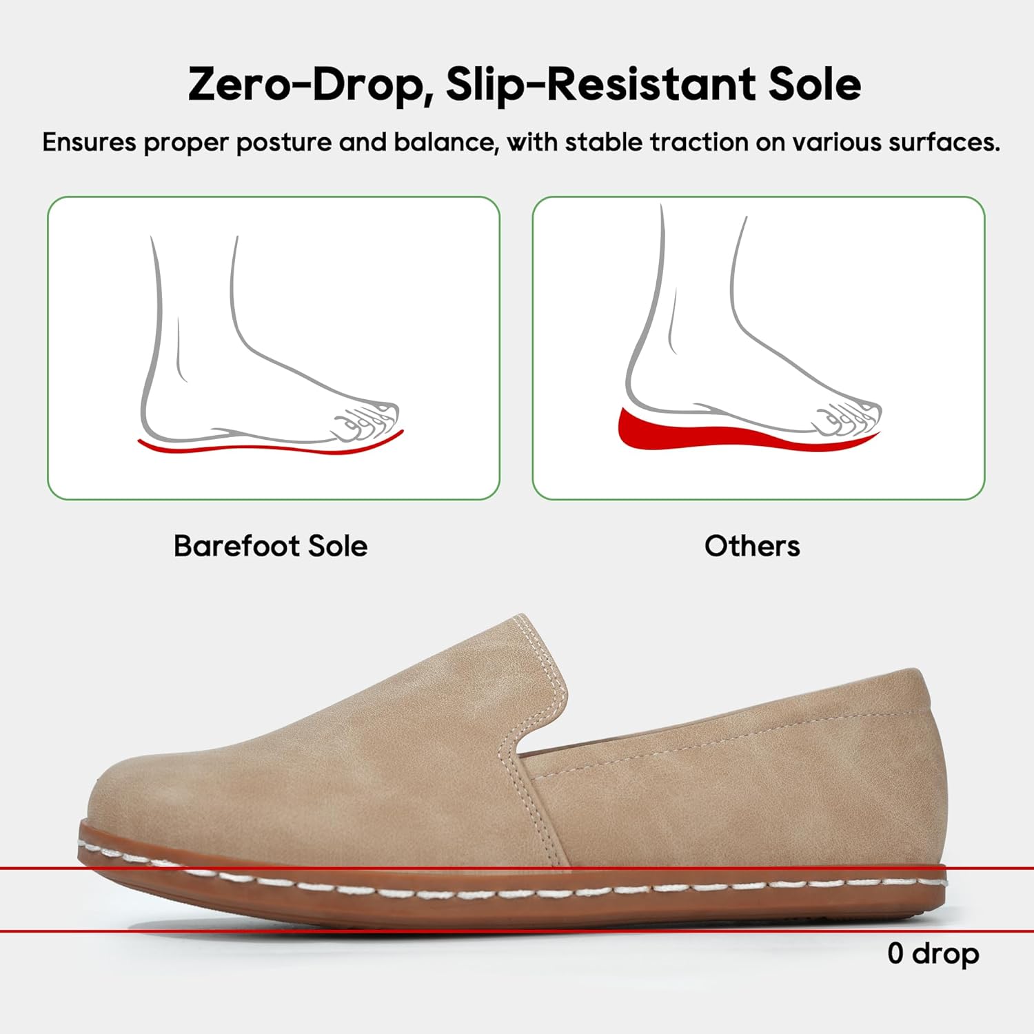 Women Slip-On Barefoot Shoe Comfortable Dress Shoes Loafers - Image 3