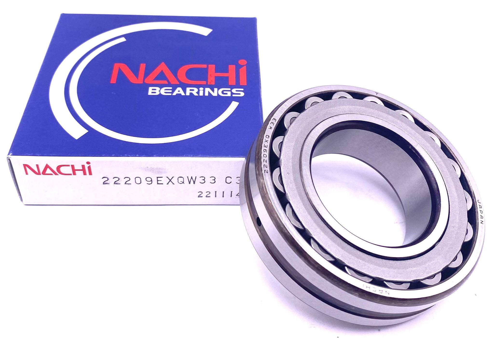 Amazon.com: NACHI Japón 22209 EXQW33 C3 Rodamiento de rodillos