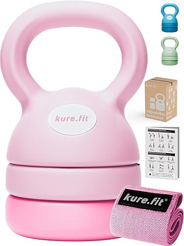 Miniatura 4 de Juego de mancuernas ajustables rosas de 5 a 12 libras, juego de mancuernas ajustables de 2 a 5 libras y kit de pilates