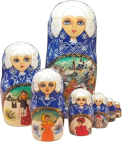 VVABRA Muñecas de anidación rusas 7 muñecas anidables hechas a mano tradicional de Matryoshka regalos para Navidad, regalos de cumpleaños,