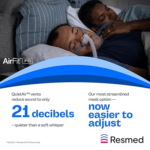 Miniatura 6 de ResMed Cojín nasal P10 Cojín de silicona de repuesto para máscara CPAP Sistema de marco y arnés no incluidos Accesorio CPAP Premium Grande