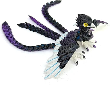 9.2 Inch 3D Printed Peacock Toy,Articulated Flexible 3D Printed Animal Decor,3D Printed Phoenix Bird,Interesting Toys for Autism/ADHD,Fidget Toys, Executive Desk Animals Toy Luminous Blue Violet
