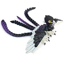 9.2 Inch 3D Printed Peacock Toy,Articulated Flexible 3D Printed Animal Decor,3D Printed Phoenix Bird,Interesting Toys for Autism/ADHD,Fidget Toys, Executive Desk Animals Toy Luminous Blue Violet