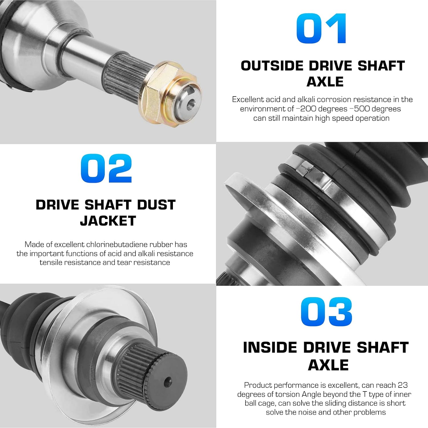Rear Left CV Axle & Wheel Bearing Kit for Yamaha Rhino 450/660 4X4 2006 2007 2008 2009, Rhino 700 FI 2008-2013, 1 CV Axle and 1 Wheel Bearing