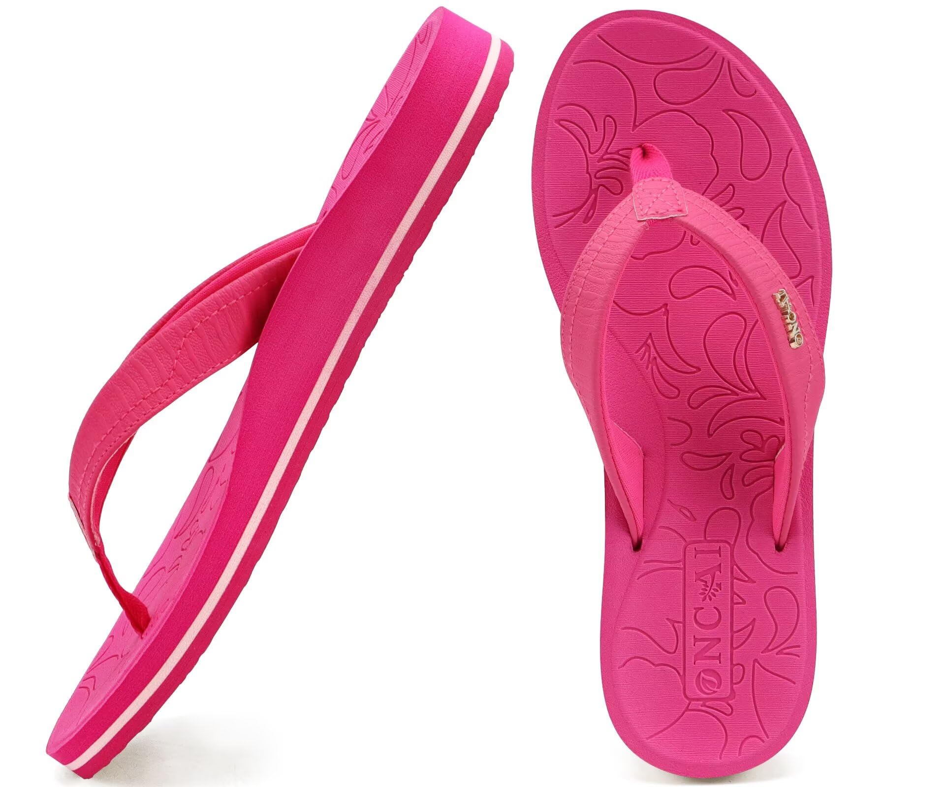 ONCAI Flip Flops For Women Yoga Mat Comfortable Beach Thong Sandals With Arch Support