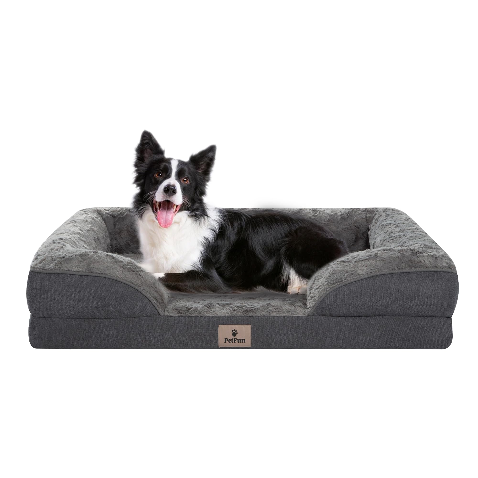 PetFun Orthopedic Dog Bed for Large Dogs - Big Washable Dog Sofa Beds Large, Supportive Foam Pet Couch Bed with Removable Washable Cover, Waterproof Lining and Nonskid Bottom