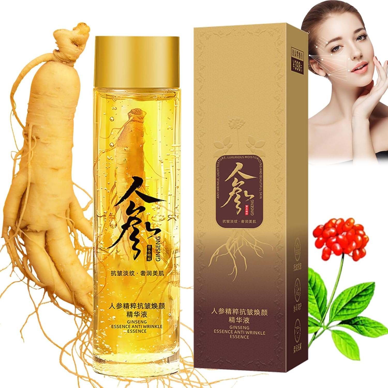 Ginseng Extract Liquid Peptide Anti-Wrinkle & Firming, Ginseng Essence Liquid Essence Oil, Ginseng Essence Water, Ginseng Extract Liquid, Ginseng Peptide Anti Aging Serum (1PCS)