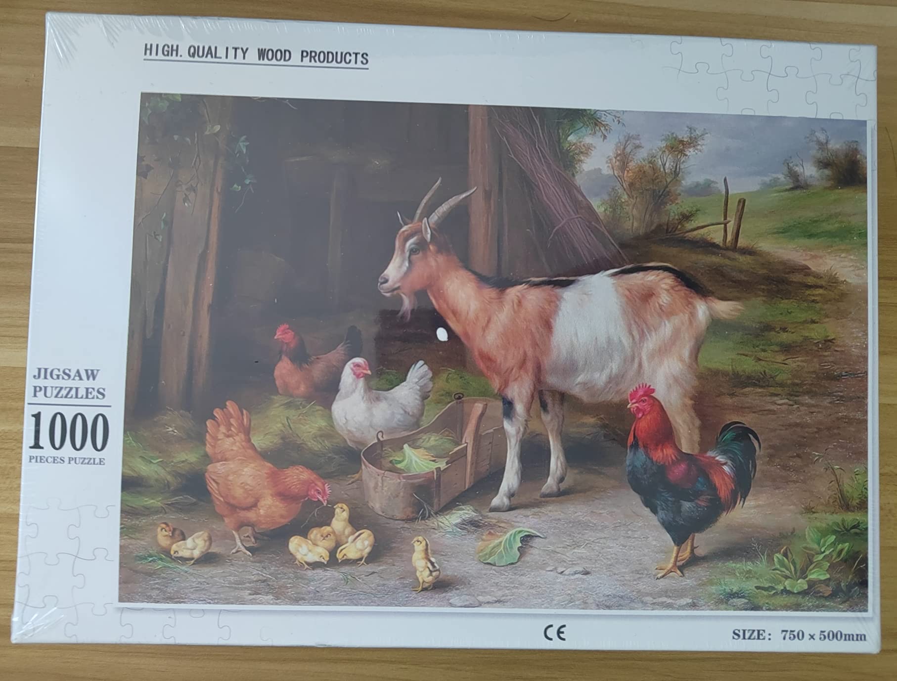 Jigsaw Puzzle 1000 Piece Wooden Puzzle Farm Chicken and Goat Family Decorations, Unique Birthday Present Suitable for Teenagers and Adults - Image 2