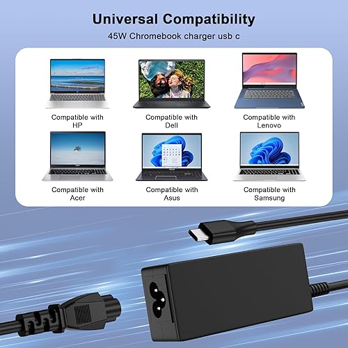 Miniatura 4 de Cargador Chromebook - Cargador USB-C de 45 W para laptop compatible con HP
