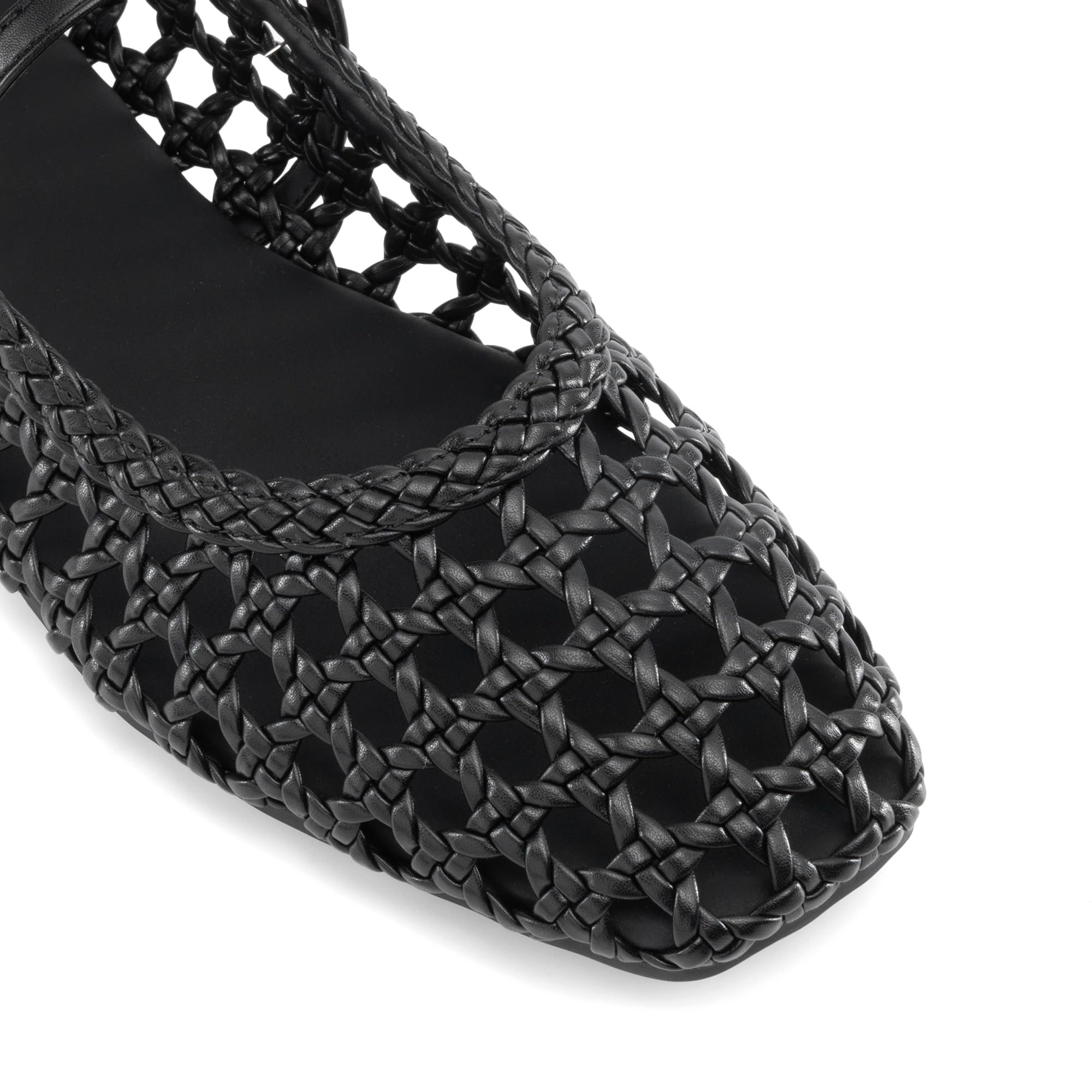 DREAM PAIRS Bailarinas de Mary Jane Tejidas para Mujeres, Cómodas y Elegantes, con Punta Cuadrada y Correa Ajustable