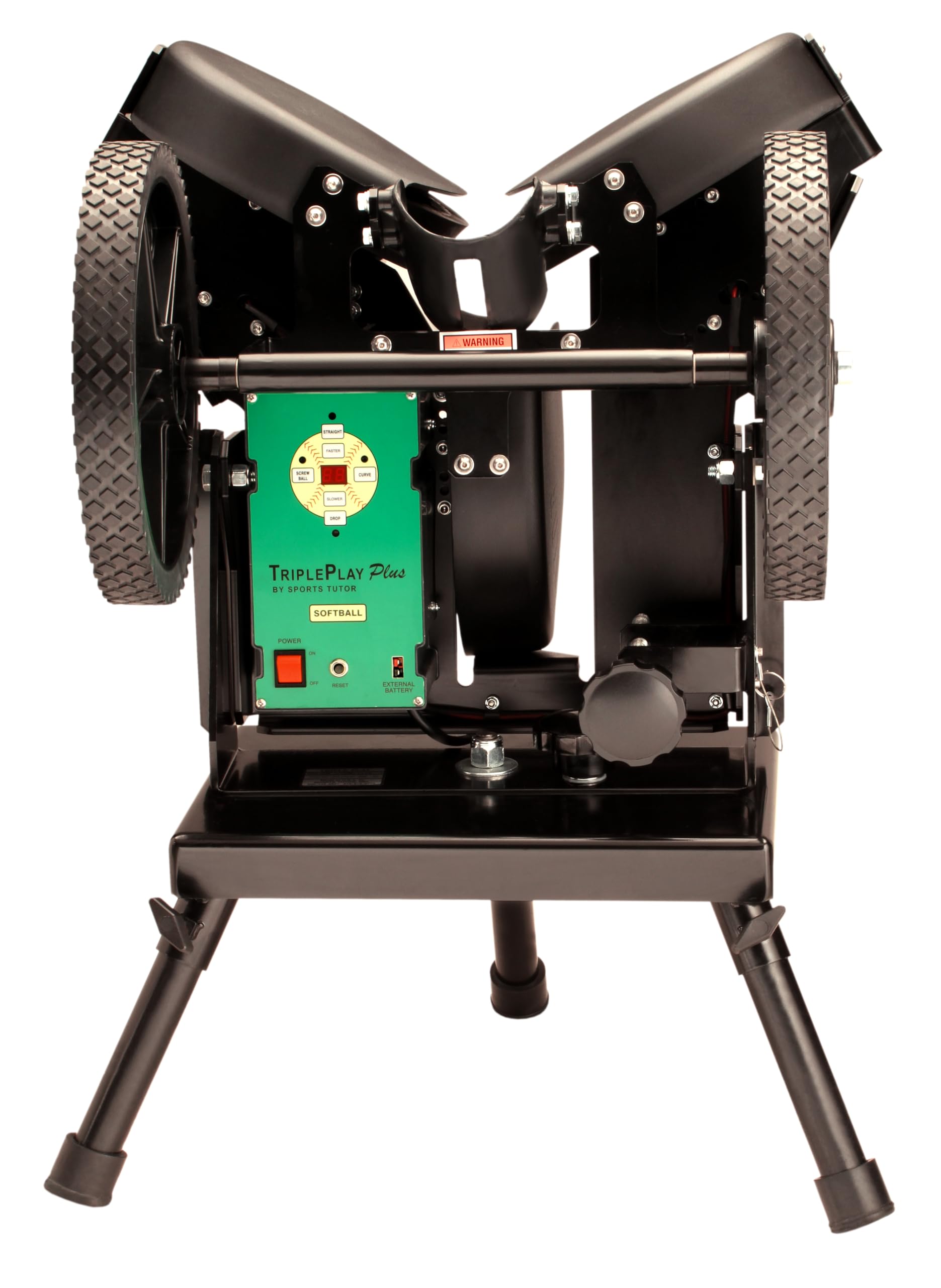 TriplePlay Plus. Softball Pitching Machine. 70 MPH. 8 Different Pitch Types at the Touch of a Button, Digital Speed Display, No Paper Charts or Radar Gun Needed to Choose Pitch Type &amp; Speed.