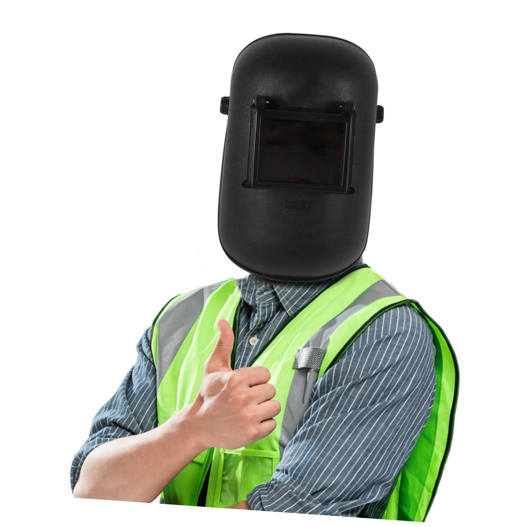 Pantalla de Soldadura Grande Cinta para Cabeza, Casco Negro | Pp, Ligera y Cómoda, para Lugares de Trabajo de Soldadura, Cobertura Amplia