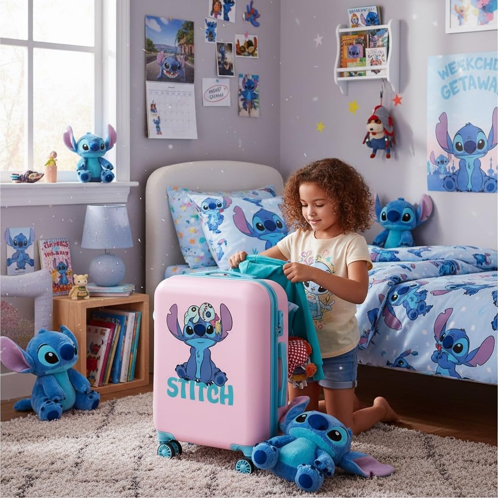 Joumma Disney Stitch walizka kabinowa różowa 33 x 50 x 20 cm sztywna 2 kg zamek szyfrowy z boku ABS 2 kg 33 l bagaż podręczny, Różowy kolor, Talla única, walizka kabinowa