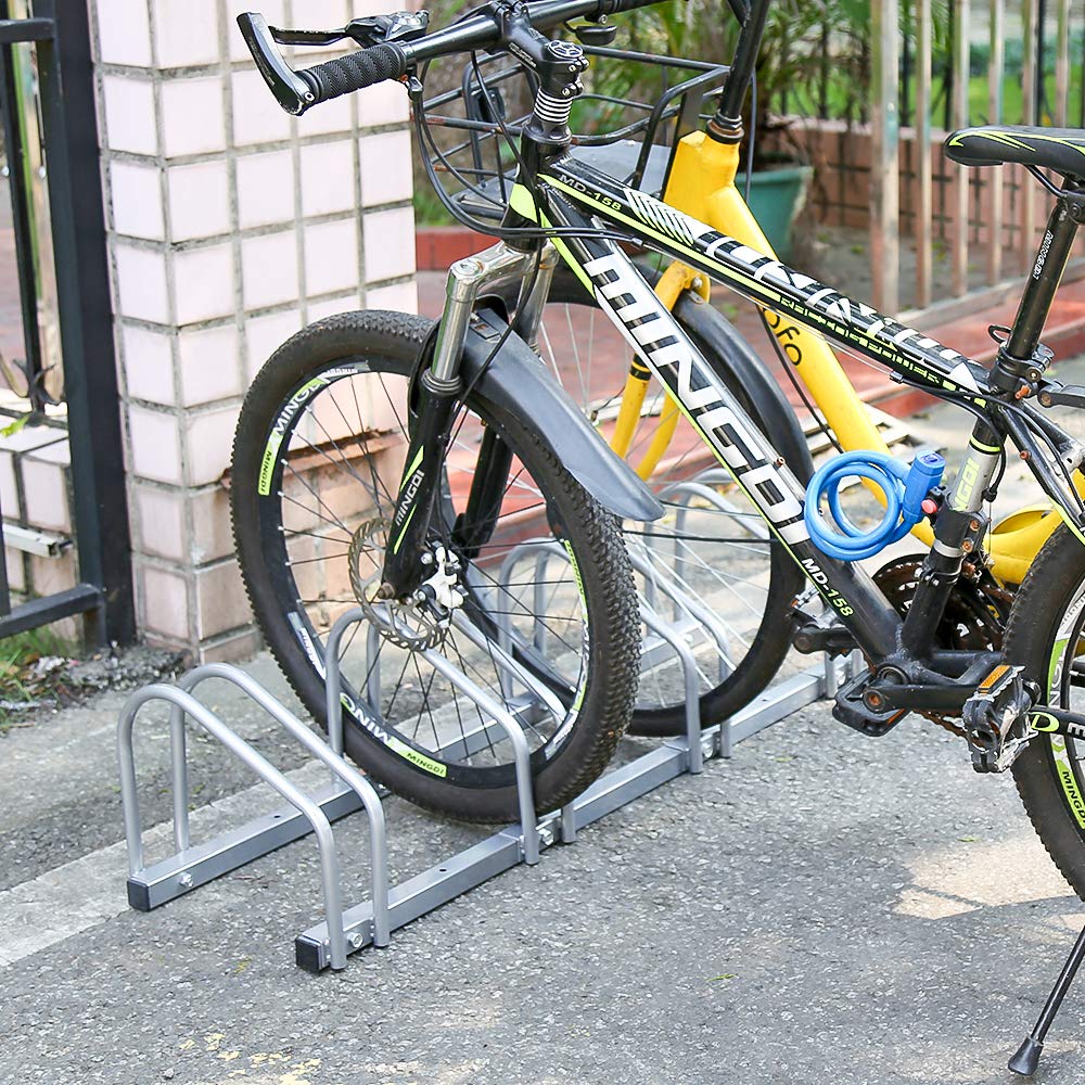 Sonnewelt 3x Aparcamiento Soporte para Aparcar Múltiple Aparcamiento para Bicicletas Exterior Suelo Soporte Bicicleta para Suelo y Pared bicis Aparcabicis para 3 Bicicletas