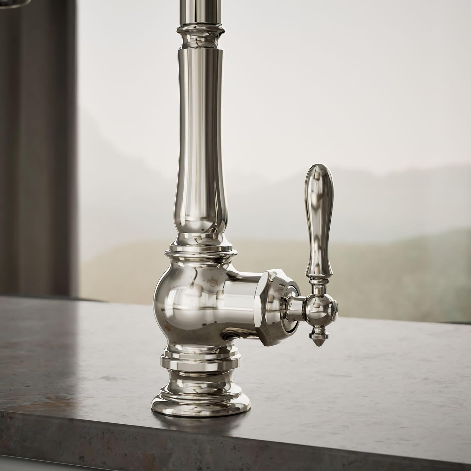 KOHLER K-99259-SN Artifacts Kitchen Sink Faucet, 17.63 x 4.31 x 8.50 Inches, Vibrant Polished Nickel