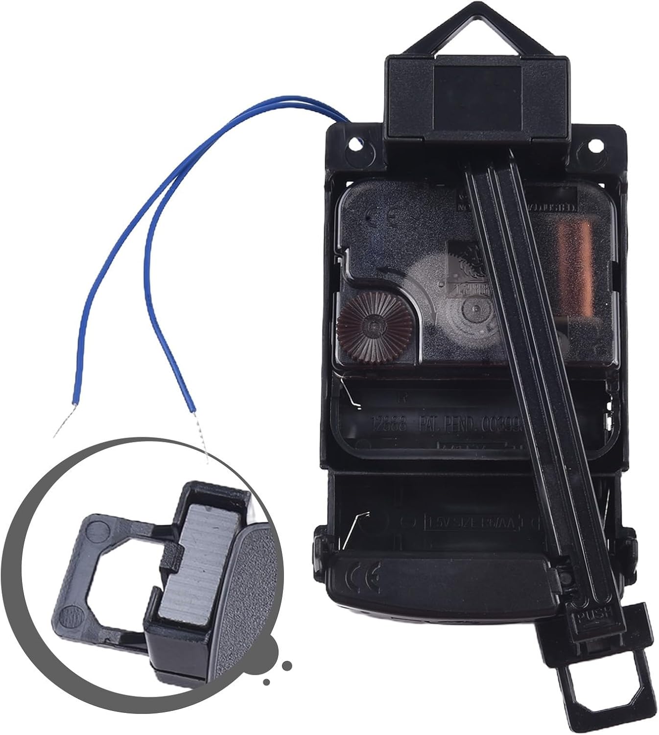 Quartz Pendulum Clock Movement with Music Chime Box, Hourly Melody, DIY Replacement Kit Bedroom & Living Clock Repair – Black, 17mm Shaft, PP Material