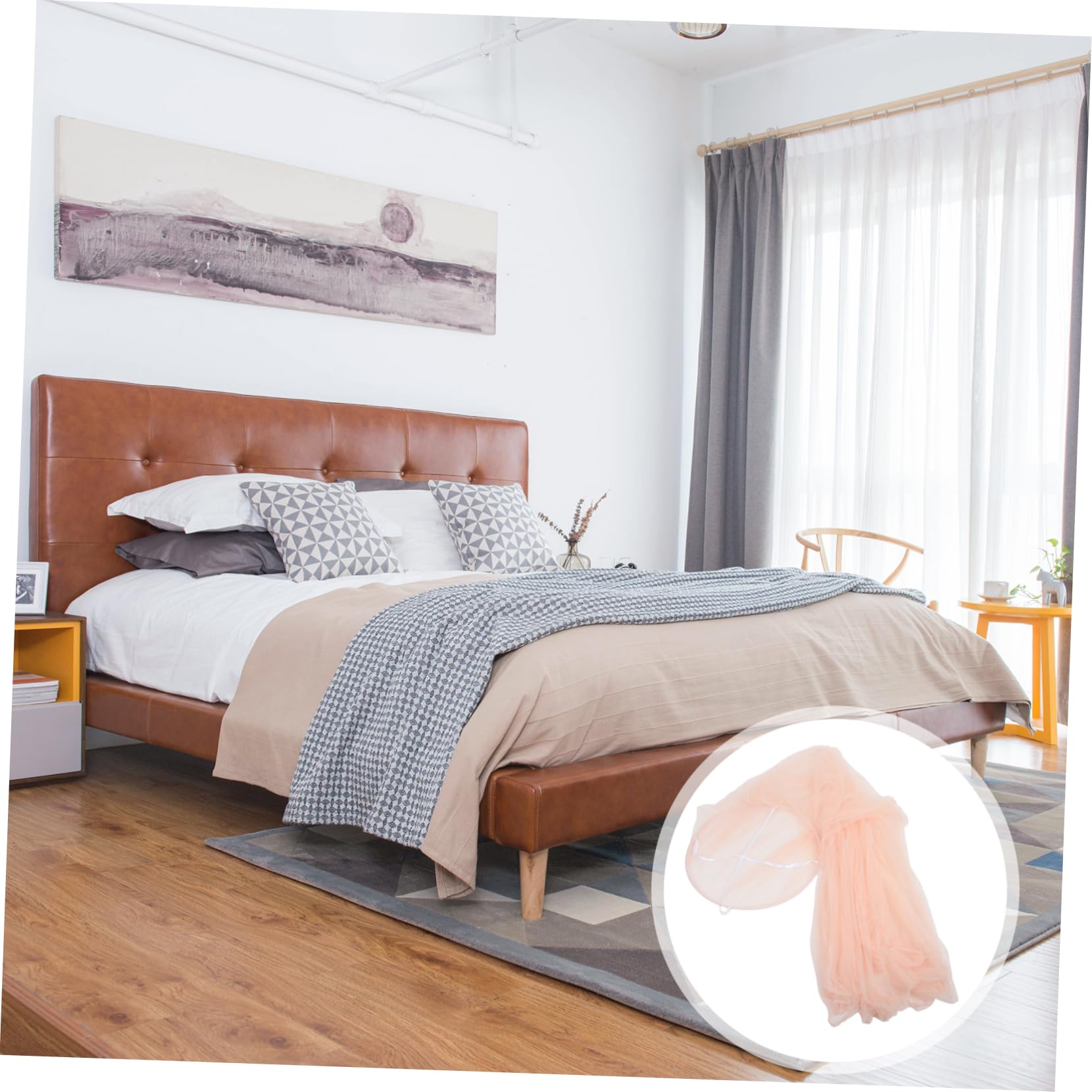 Dosel de Cama para Niñas Beige Poliéster Cúpula Redonda 2,2 M