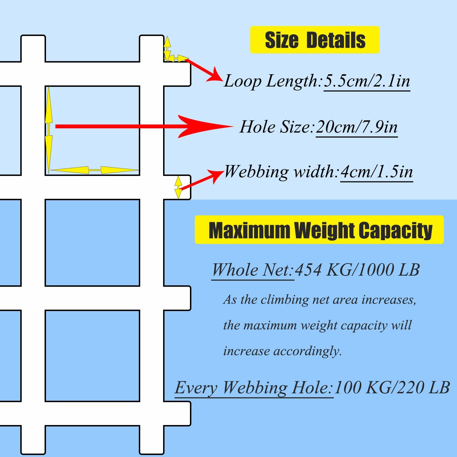 DREAMOSA Cargo Net Climbing,Custom Size,Rope Ladder for Treehouse Climbing Wall for Kids Indoor Swingset Accessories Outdoor Belt Swing Protective Net Rope Netting,Ninja Slackline Accessories