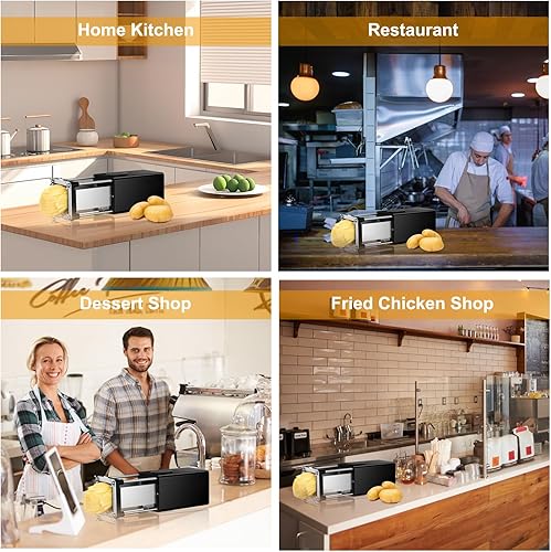 Miniatura 8 de Cortador eléctrico para papas fritas, cortador de papas fritas con hoja de acero inoxidable de 1/2 y 3/8 pulgadas, comercial, cortador de patatas