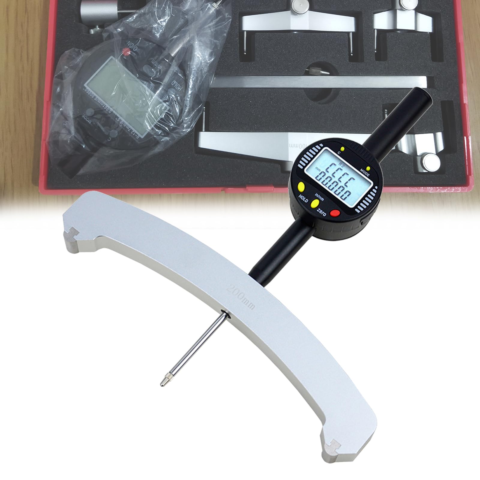 Digitales Radius-Messgerät, hohe Genauigkeit, Messwerkzeug, 0–50,8 mm Bereich, Präzision 30 um für mechanische Teile und Holzformen