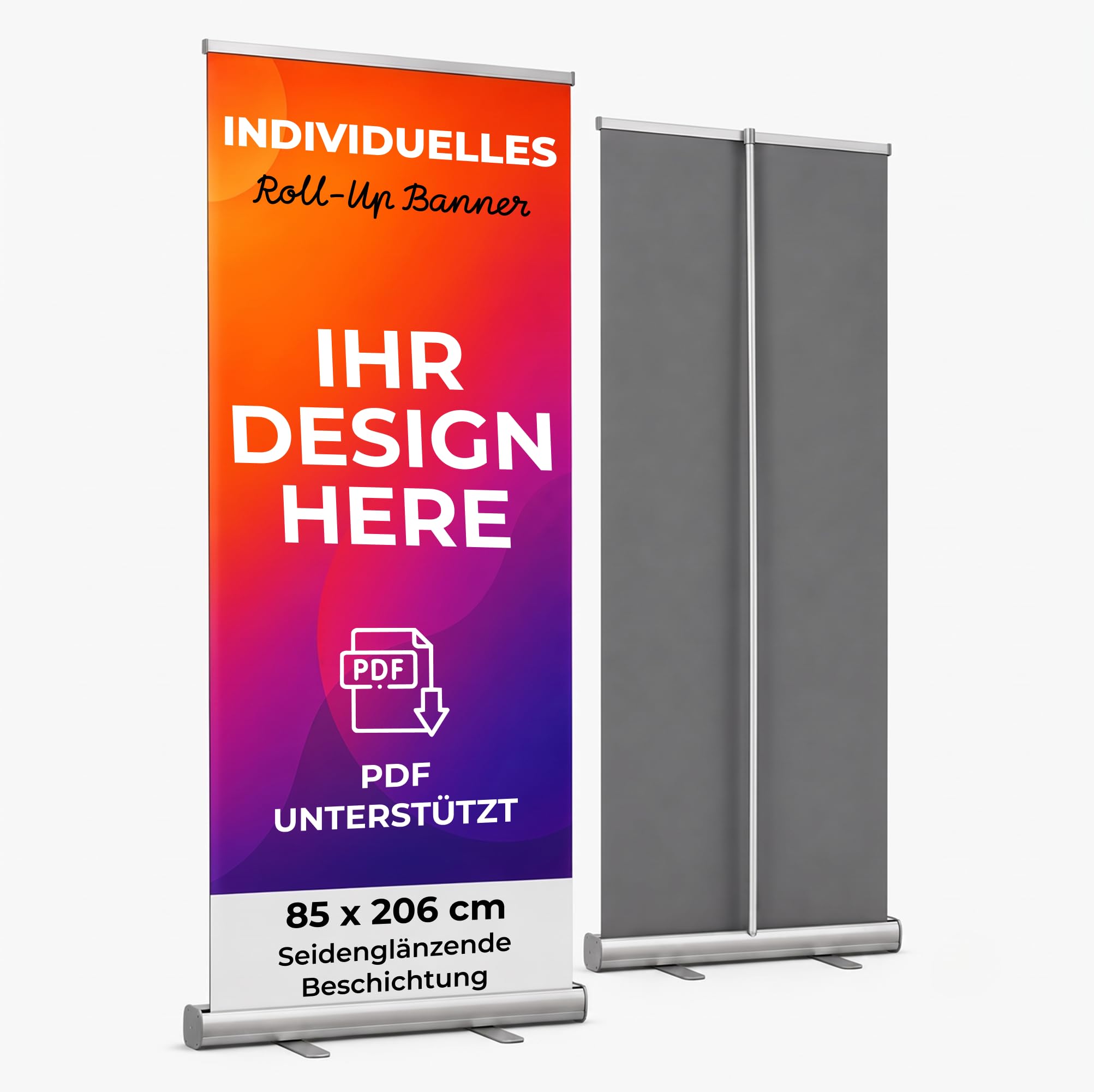 Cimpress Personalisierbares Roll Up Banner 85 x 206 cm, Standard Cassette