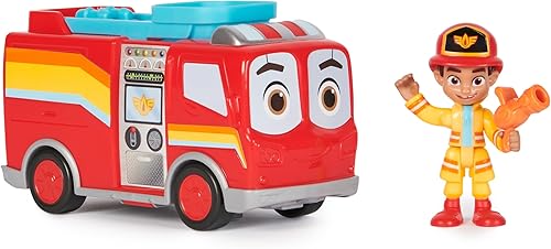 Miniatura 8 de Disney Junior Firebuds Estación de bomberos con luces, sonidos, juguete de camión de bomberos, figura de acción y lanzador de vehículos, juguetes