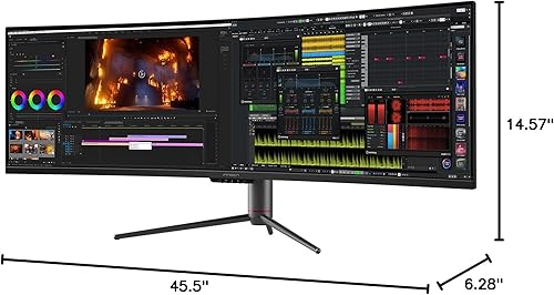 Miniatura 10 de INNOCN Monitor curvo para juegos de 49" 144Hz Ultrawide 329 WDFHD 3840 x 1080P, R1800, 99% sRGB, HDR400, USB tipo C, DisplayPort, HDMI, altavoces