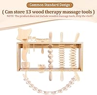 Vista 8 de Meifuly Herramientas de masaje de terapia de madera, estante de almacenamiento de herramientas de terapia de madera, montaje en pared, diseño