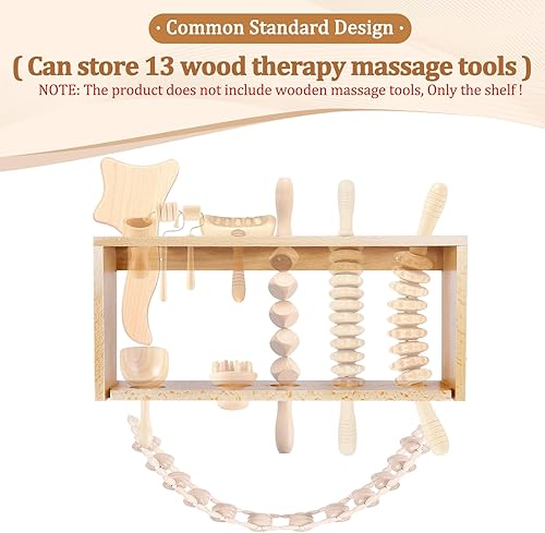 Miniatura 5 de Meifuly Estante de herramientas de masaje de terapia de madera, estante de almacenamiento de herramientas de terapia de madera, opciones de dos