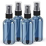 Wedama 4 oz Mini Glass Spray Bottles, Empty Small Spray Bottles with Funnel Dropper, Fine Mist for Hair, Travel, Plants, Cleaning Solutions and Skin Care (4 Pack Indigo Blue)