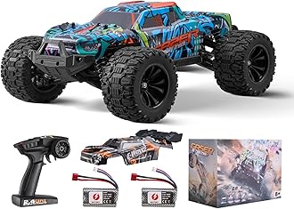 VEVOR 1/14 Scale RC Car, 4WD Off-Road Truck, 45° Wheelie, Stepless Speed, 42 km/h, Hobby RC Car Toy for Kids & Adults, Multicolor