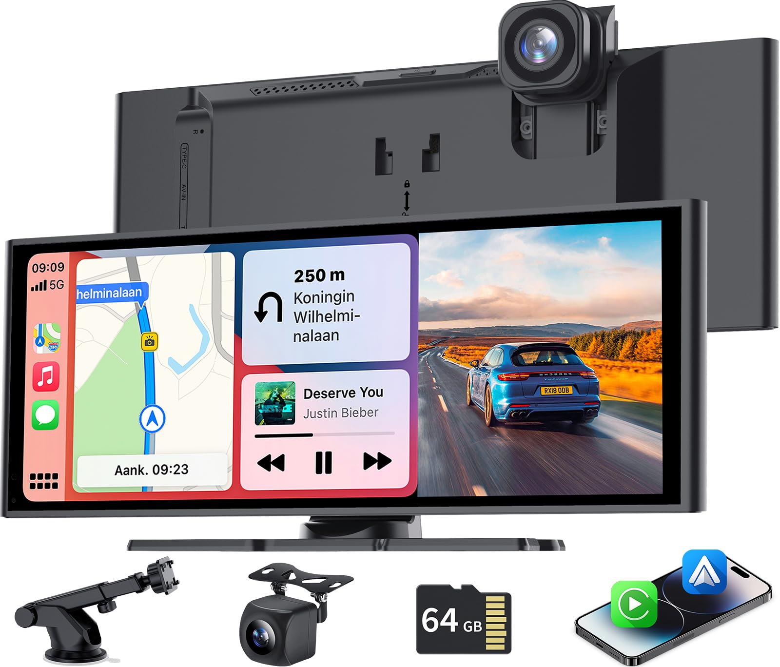 カーナビ ワイヤレス CarPlay&Android Auto 対応、4K Amazon.com: 10.26 Inch Carplay Screen for Car, Compatible with