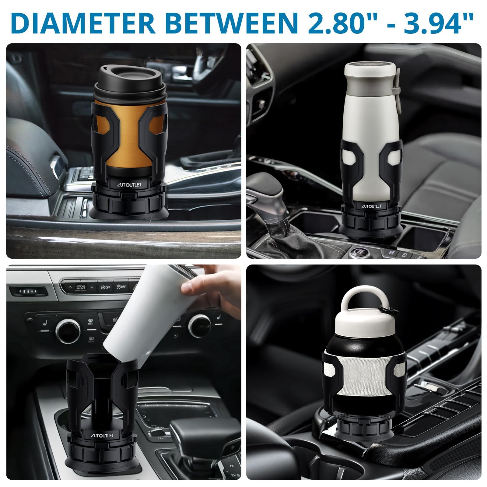 Porte-gobelet De Voiture Universel Réglable - Fond Et Haut Réglables, Forme En U, Pour Gobelets De 6 à 10 Cm