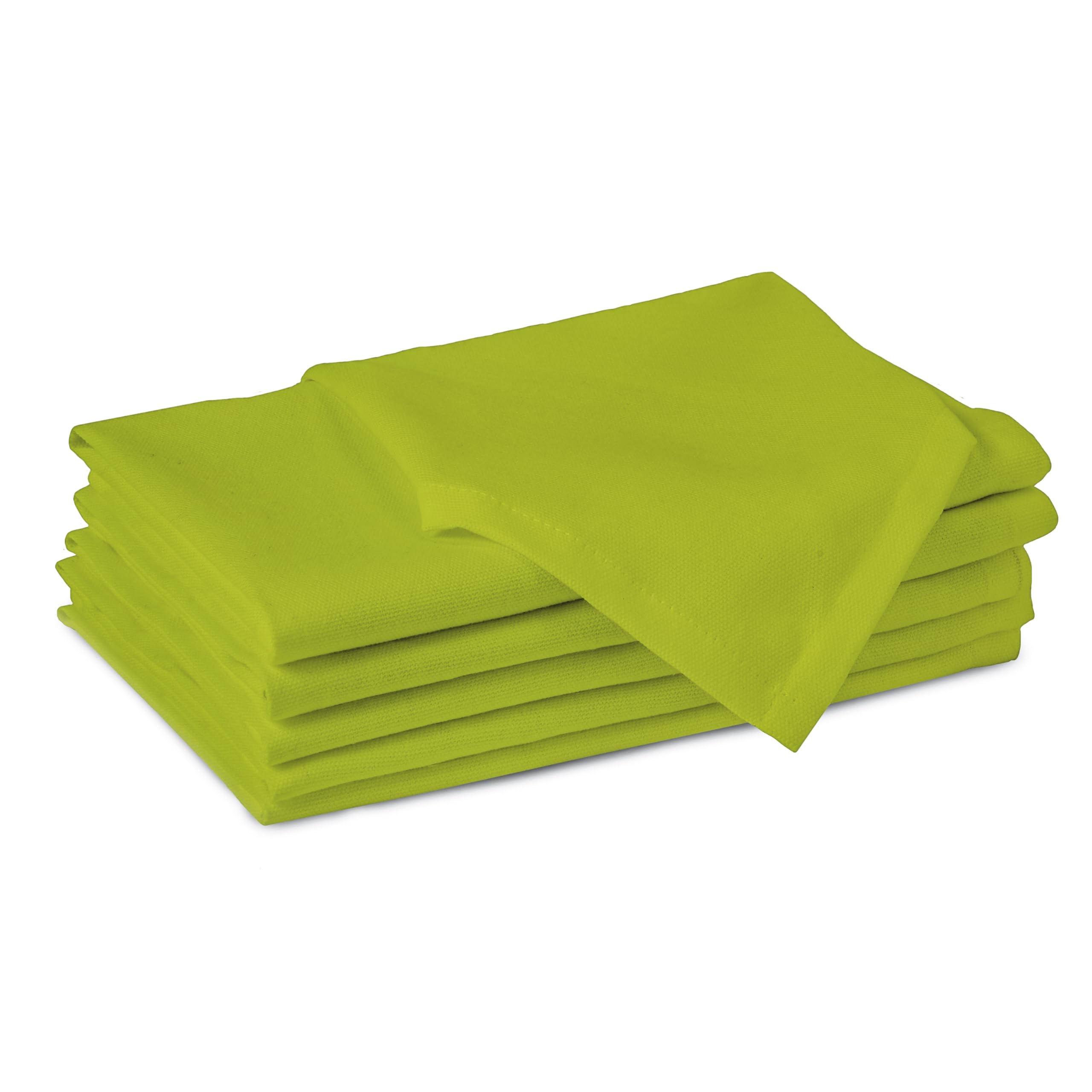 Cotton Napkins for Dining Table | Set of 6, Size 43x43 cm | Machine Washable Reusable Table Napkin, Soft & Absorbent, Elegant Table Decor for Kitchen, Hotels, Party - Lime Green