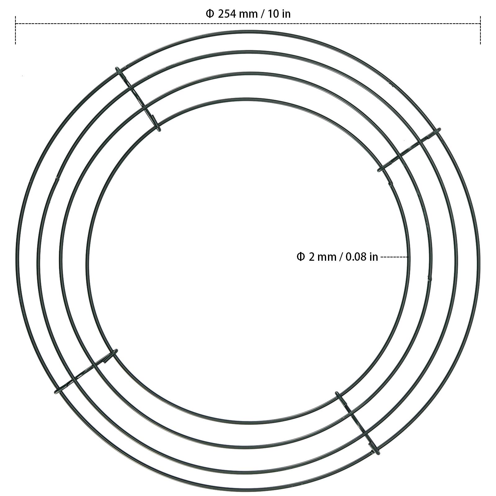 ZEONHAK 20 Pack 10 Inch Wire Frames, Round Metal Wreath Form, Metal Wire Wire Wreath Frame for Craft DIY Wedding,Home Party Garden Floral Decor, Dark Green