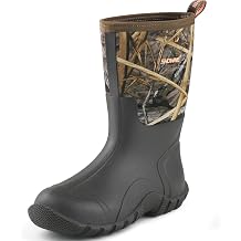 Showave Mens Rain Boots Mid Calf Rubber Boots for Men Farming Fishing Boot