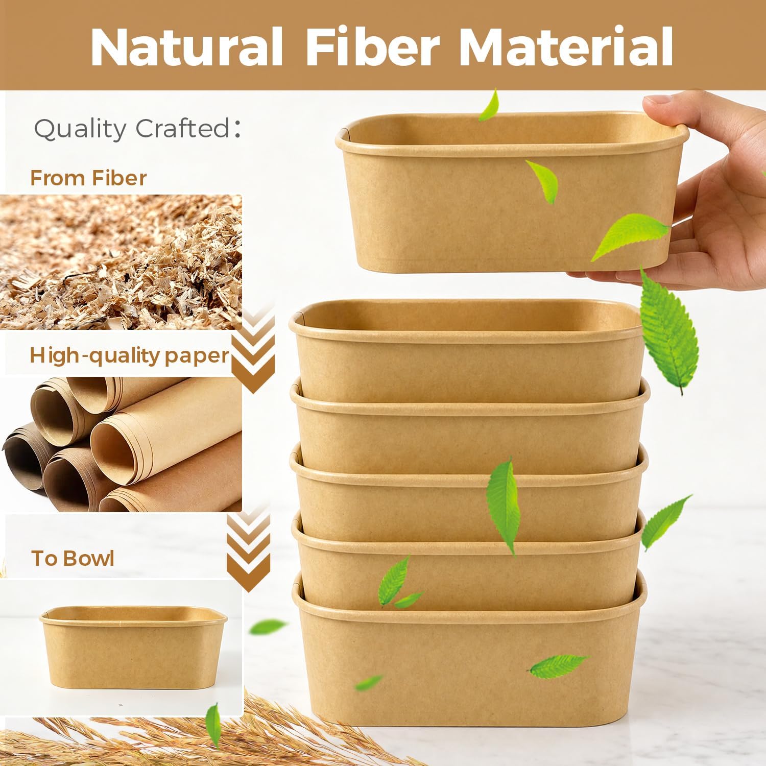 Ginkgo 50 Pack (100-Pieces) 25 oz Meal Prep Containers with Lids image 5