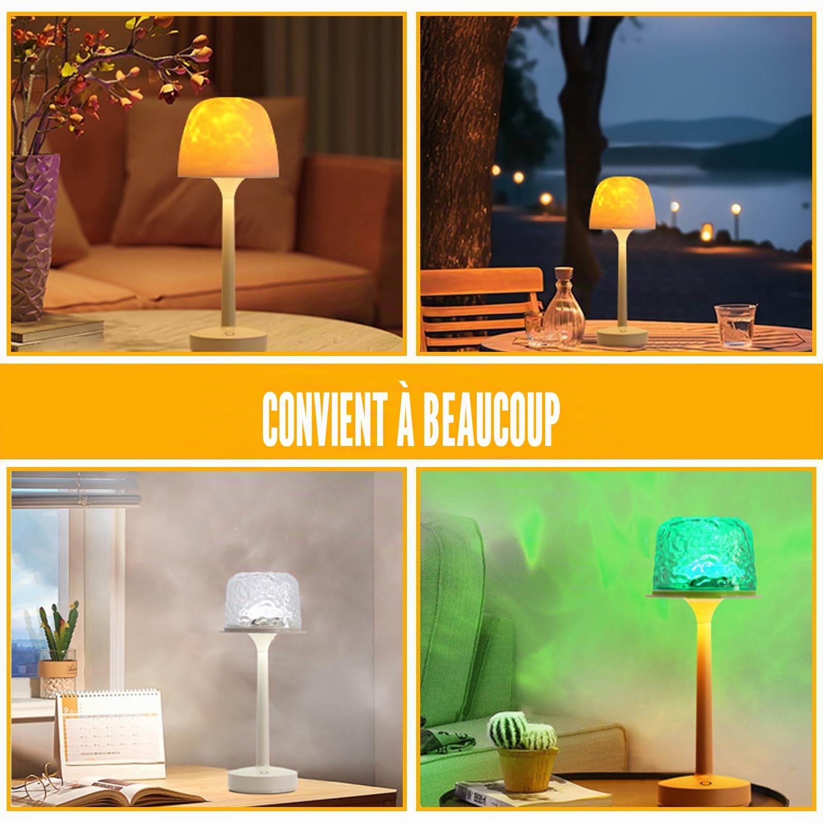 GBKDQQ Lampe de Douche SPA Étanche, Projecteur de Lumière avec 16 Couleurs d'Aurores Boréales, Télécommande, Batterie Rechargeable, pour Salle de Bain, Chambre et Salon