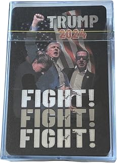Trump Fight Fight Fight Fist Pump Assassination Attempt Collectible Playing Cards – Black Waterproof Deck for Party, Poker Nights, and Table Games – Trump 2024 Merchandise, Gifts & Memorabilia