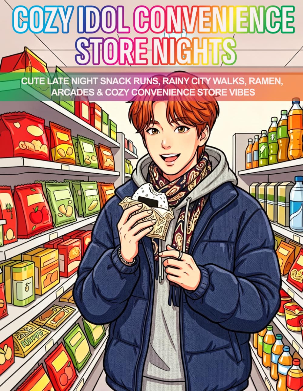 Cozy Idol Convenience Store Nights: Cute Late Night Snack Runs, Rainy City Walks, Ramen, Arcades & Cozy Convenience Store Vibes (Cozy Idol Coloring Books)